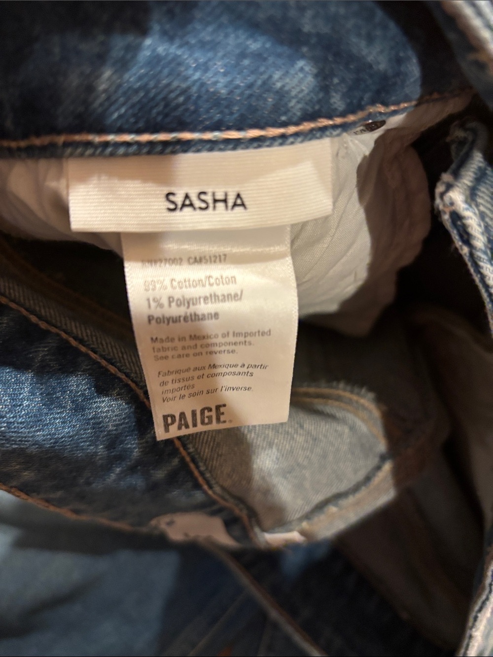 PAIGE Women’s Sasha High Rise Wide Leg Cropped Cuffed Distressed Jeans Sz 28 - Picture 5 of 10